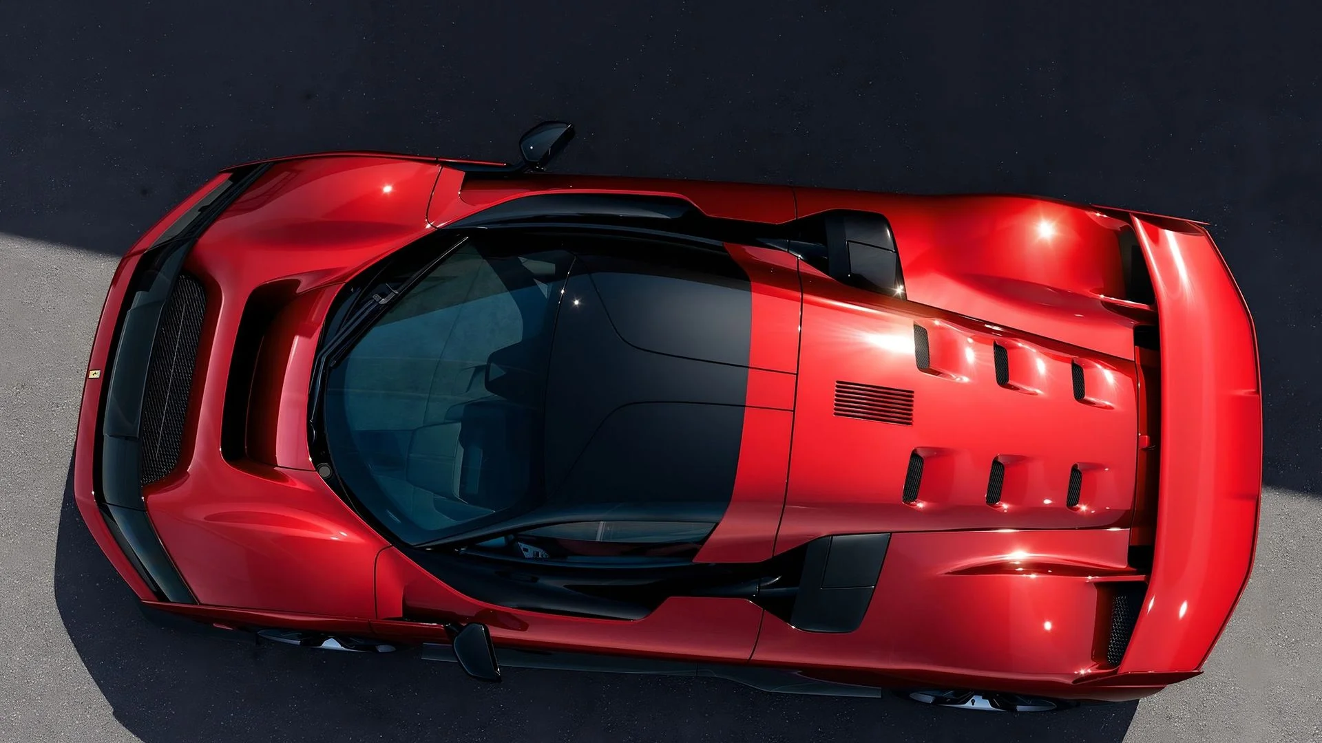 Ferrari F80 red overhead view