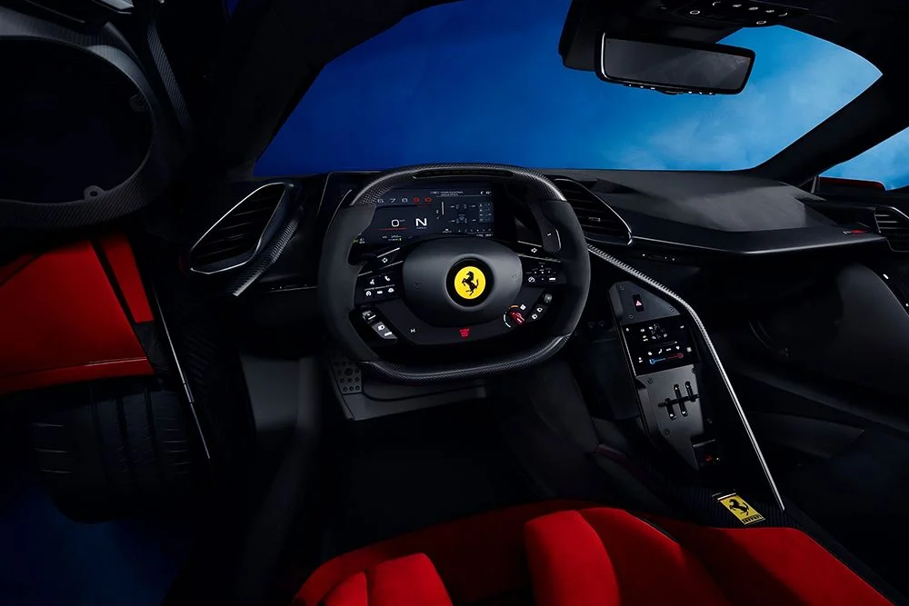 Ferrari F80 driver-focused interior cockpit