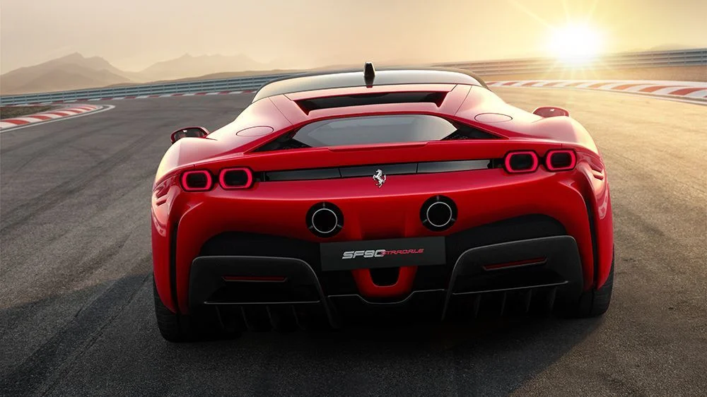 Ferrari SF90 Stradale red rear view